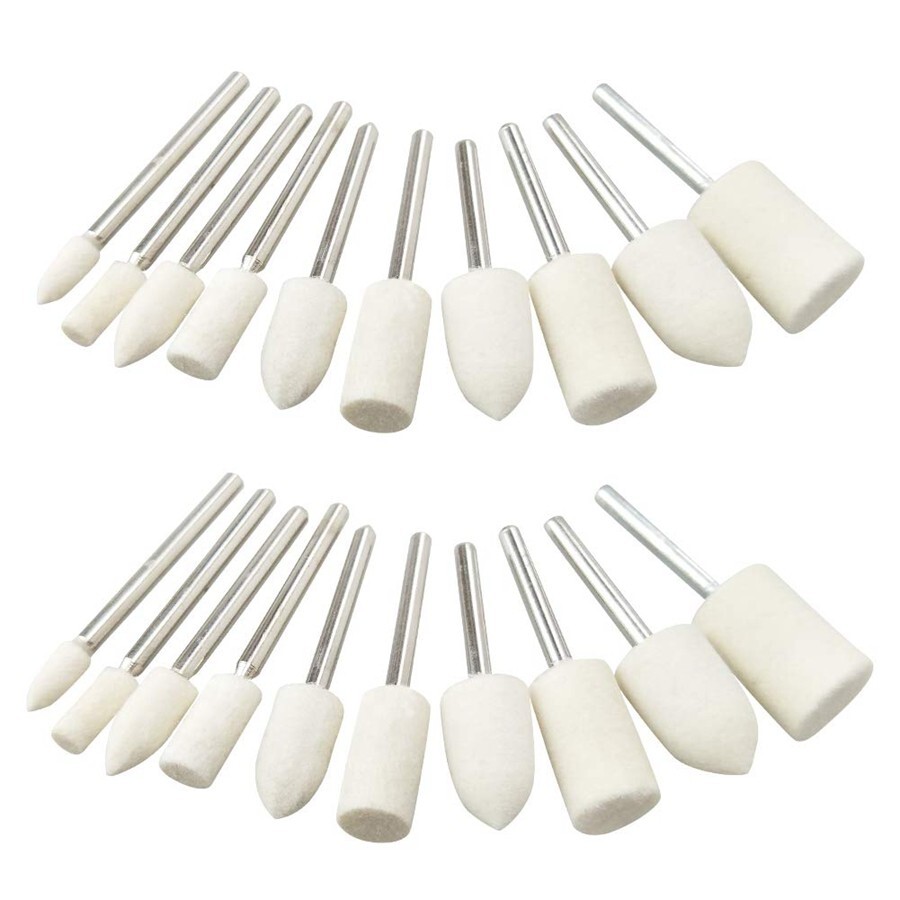20Pcs Felt Polishing Buffing Pads Wheel Wool Plastic for Dremel Rotary Tool A756 gallery