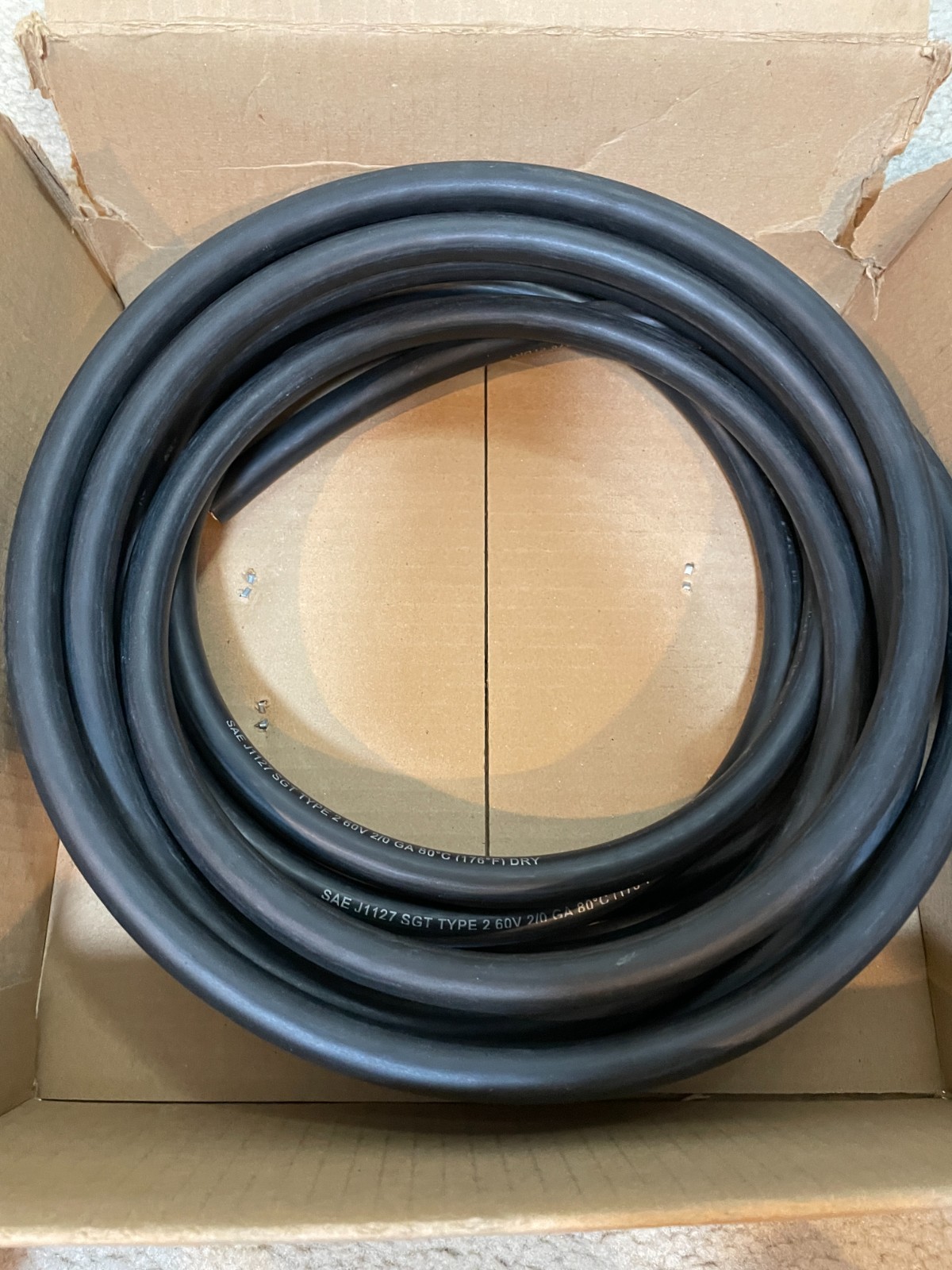 BLACK 2/0 GAUGE SAE J1127 USA - COPPER Starter Cable - 25FT - 04631 gallery