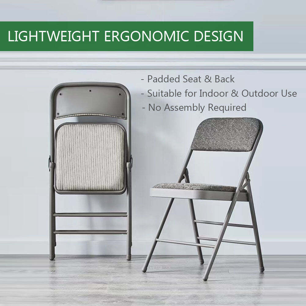 STEEL FRAME PADDED FOLDING CHAIR(2 Pack) gallery
