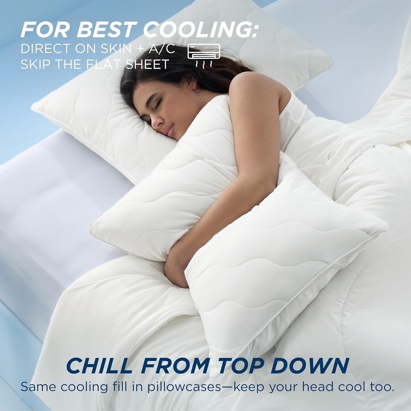 Bedsure Queen Cooling Comforter, Breathable for Hot Sleepers, 90”x90”, Grey gallery