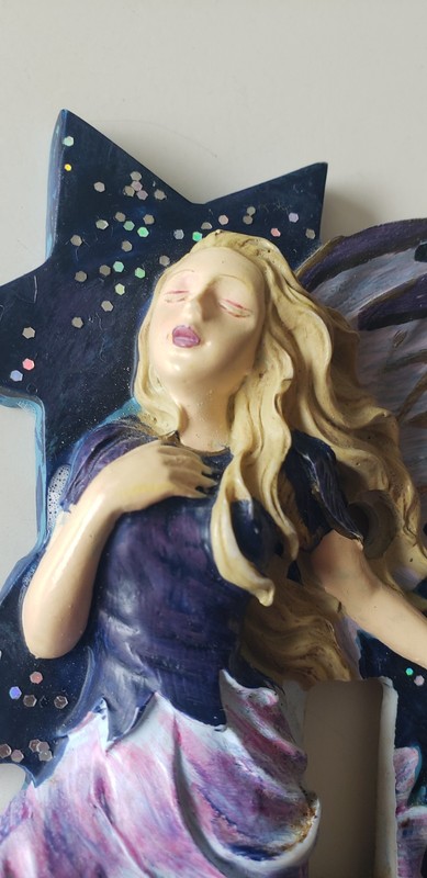 Celestial Fairies Double Light Switch Cover, Vintage Stardust..no screws gallery