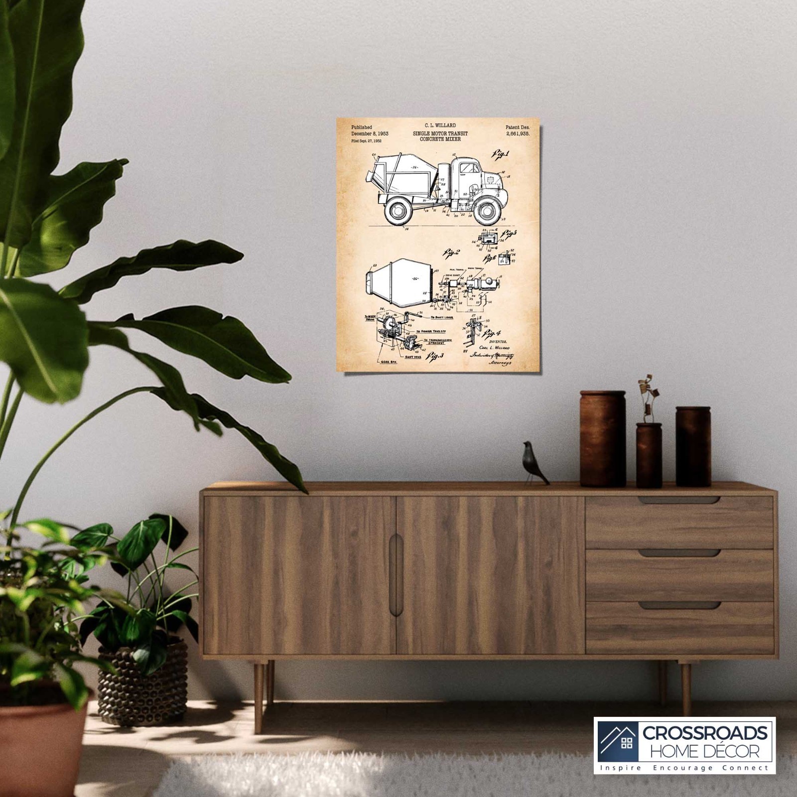 Construction Worker Gifts, Cement Mixer Patent Poster Print gallery