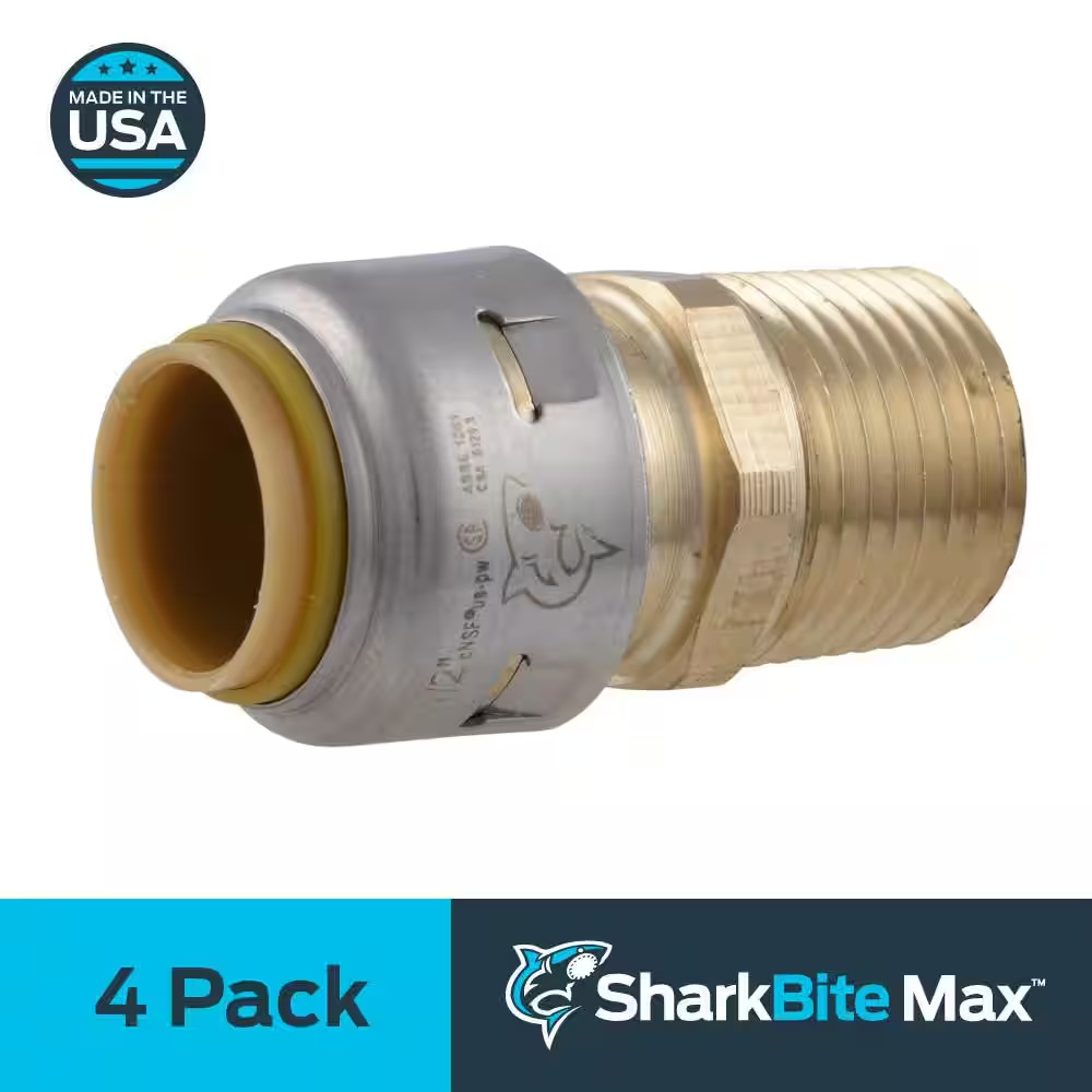 Max 1/2 In. Push-To-Connect X MIP Brass Adapter Fitting Pro Pack (4-Pack) gallery