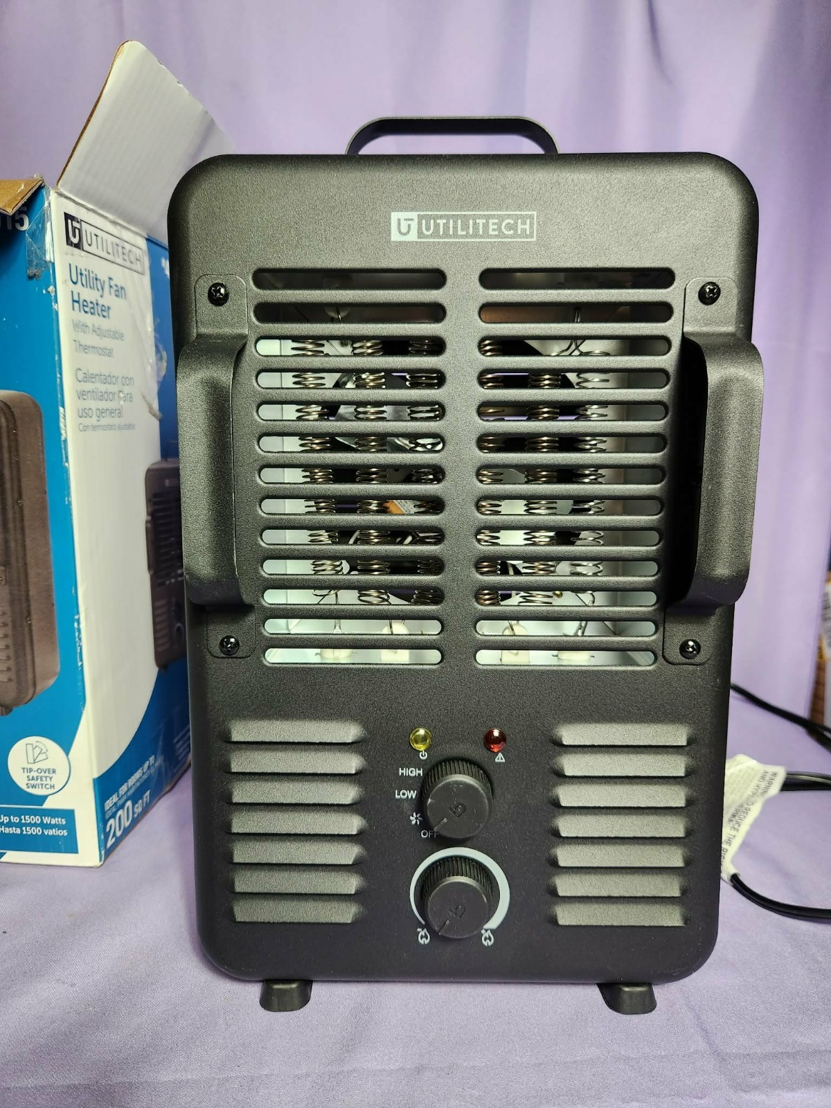 Utilitech 4969015 1500W Utility Fan Heater Adjustable Thermostat & Safety Featur gallery