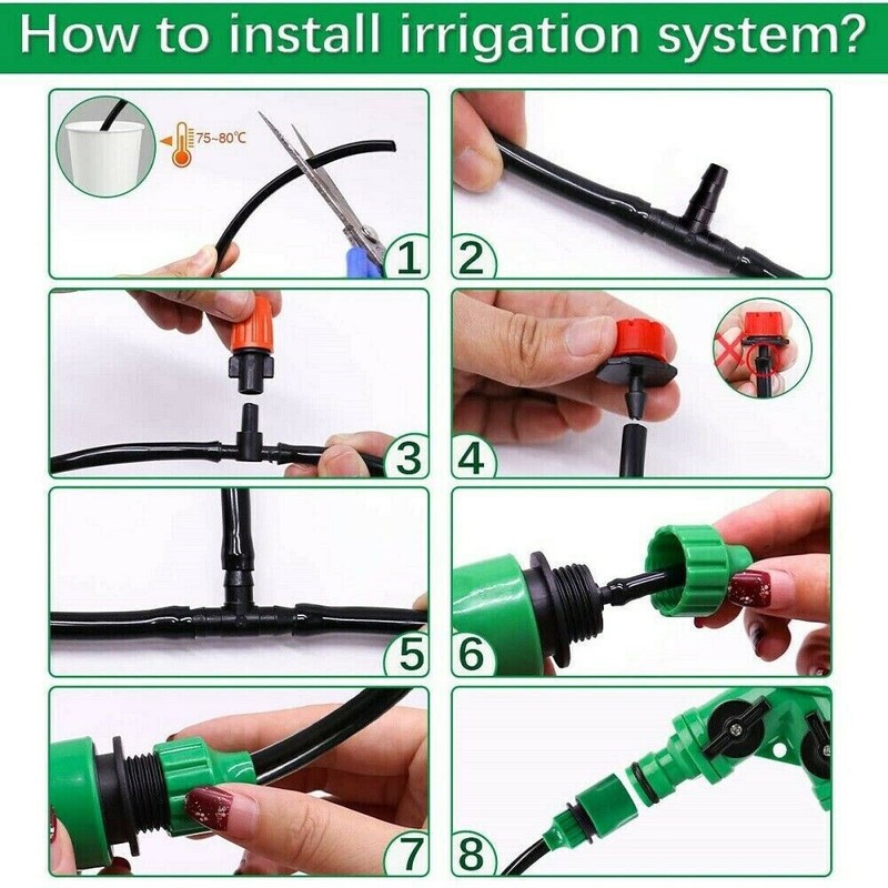 202PC Drip Irrigation System Garden Plant Self Watering Hose Micro Sprinkler Kit gallery