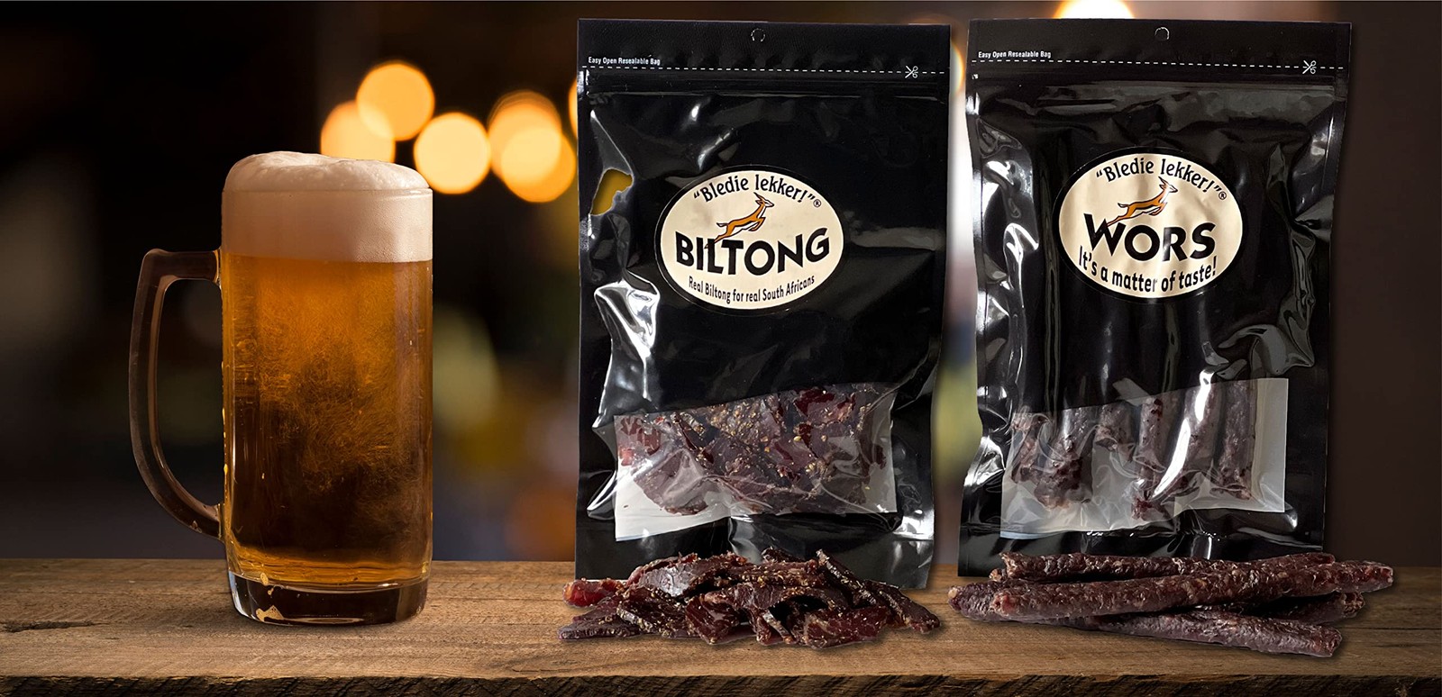 Bledie Lekker Biltong & Droewors Bundle 8oz+8oz South African Style gallery