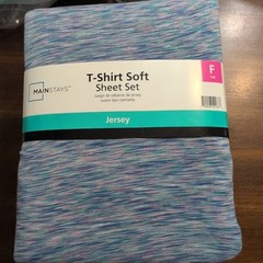 Mainstays Full Jersey Sheet Set Crackle Purple Blue Pink Extra Soft Breathable