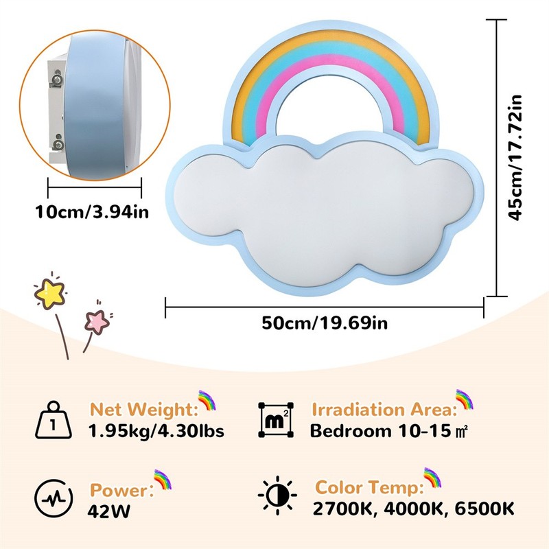 Cloud Light 3Color Temperatures for Kid Energy Conservation Lamp Indoor Bedroom gallery