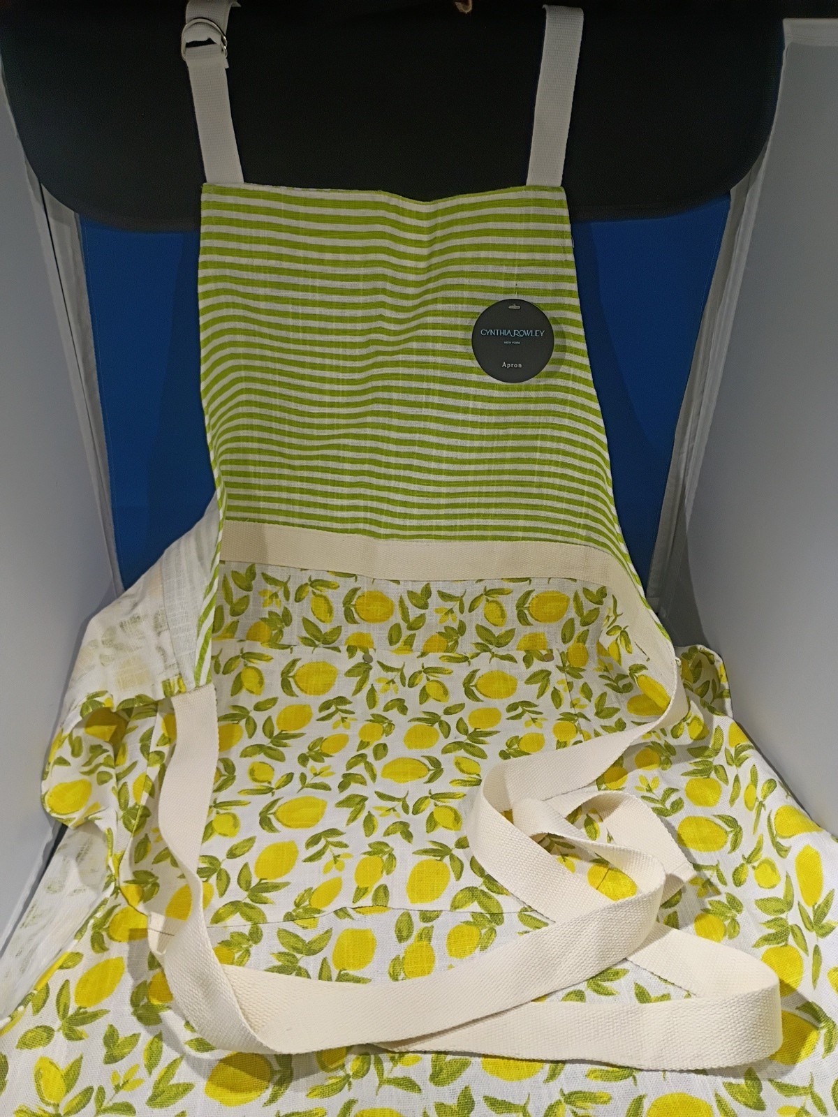 Cynthia Rowley New York Kitsch Apron Green , Yellow, White , Lemon Print , New gallery