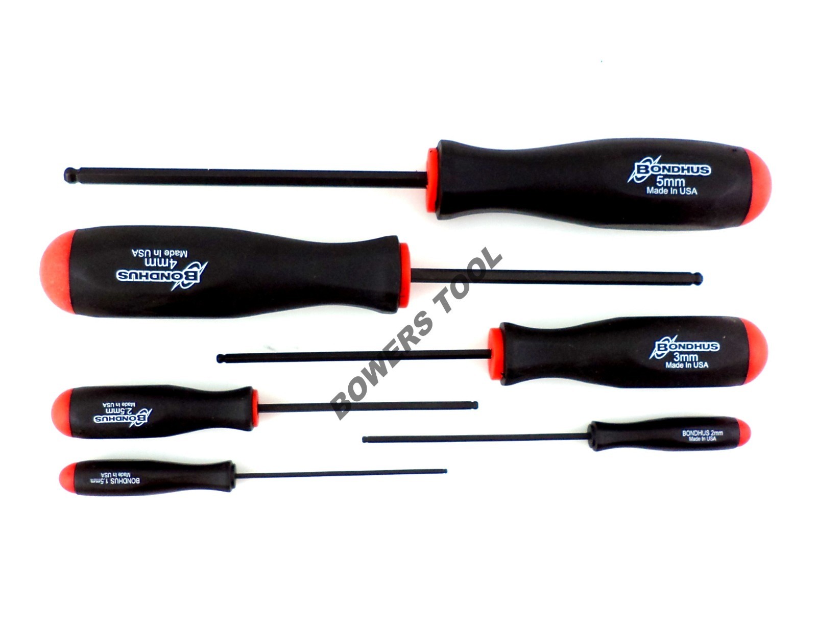 Bondhus 6pc Ball End Hex Screwdriver Set 1.5-5mm Metric MADE IN USA 10686 gallery
