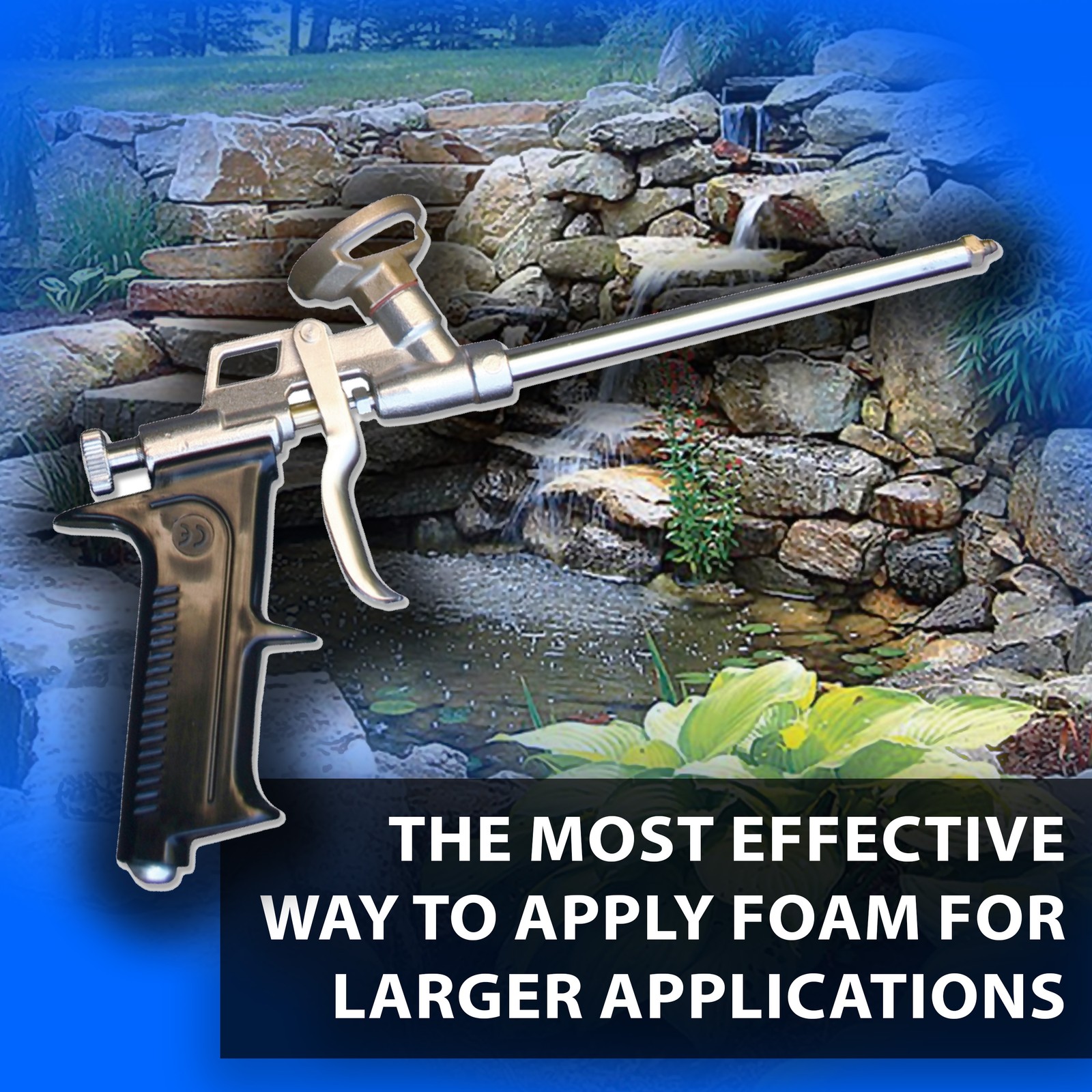Home Waterfall Foam Kit – 3 Cans, Gun & Cleaner for Ponds & Rock Features gallery