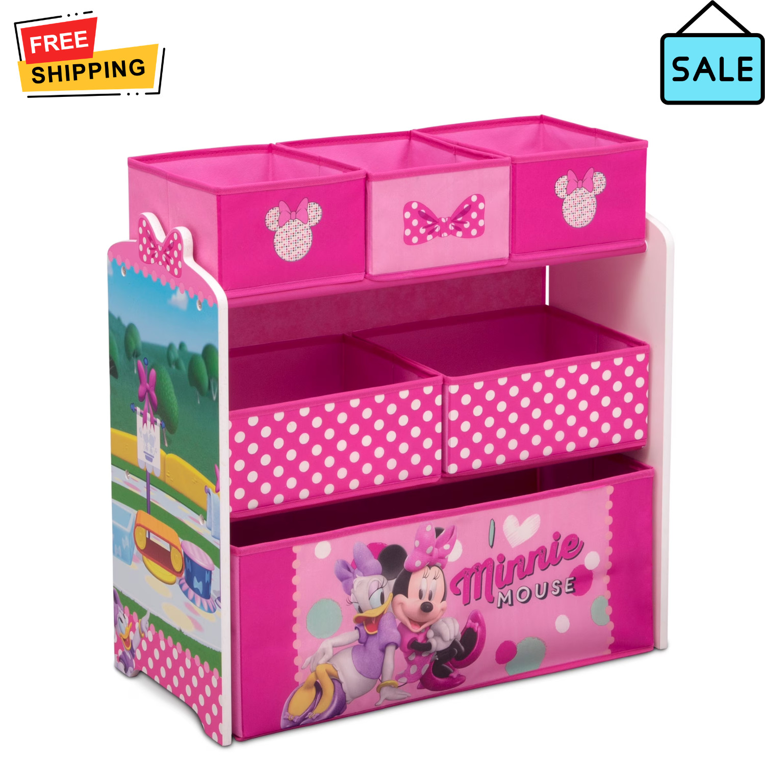 Minnie Mouse Toy Box Toddler Storage Bin Disney Pink Stickers gallery
