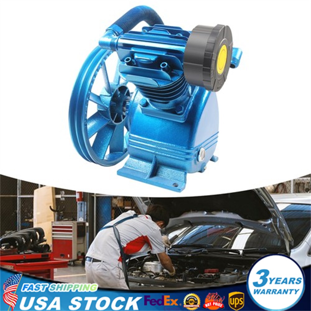 5HP V Style 2-Cylinder Air Compressor Pump Motor Head Double Stage 175PSI gallery