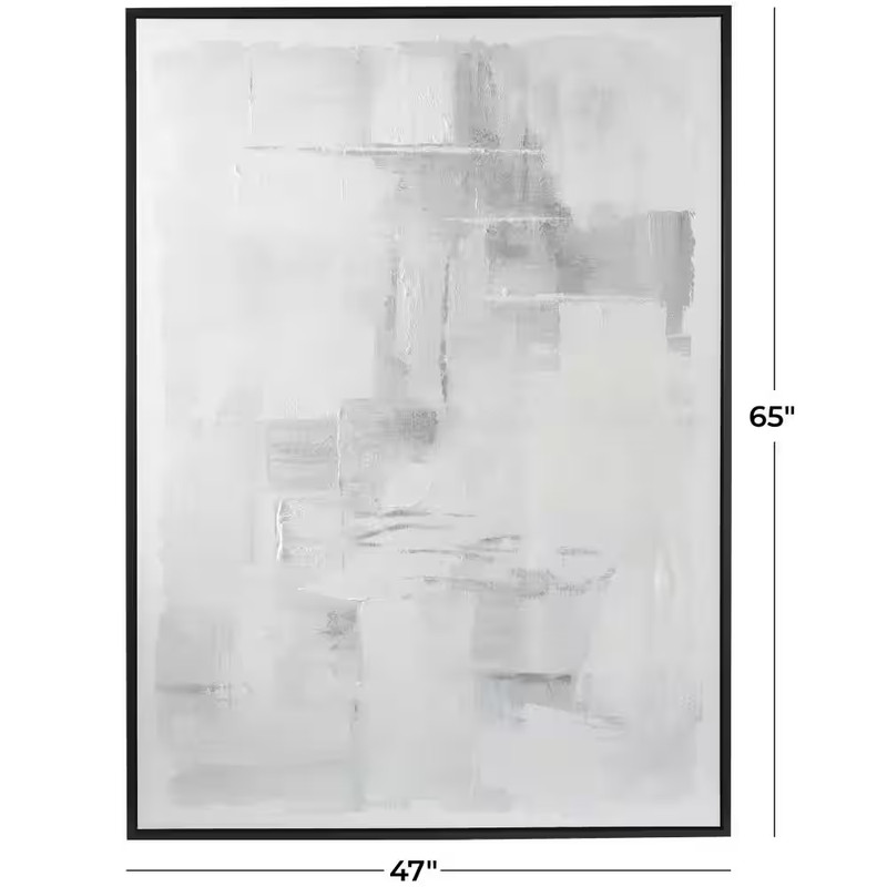 1- Panel Abstract Framed Wall Art with Black Frame 65 In. X 47 In. gallery