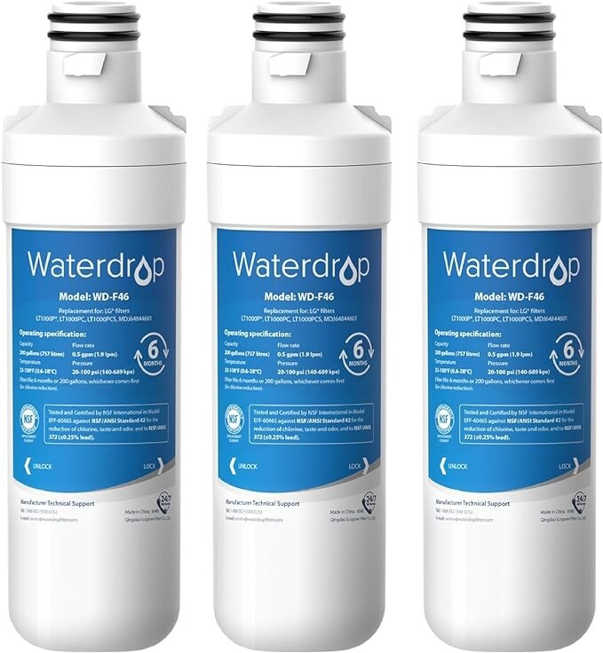 Waterdrop Replacement for LG® LT1000P® ADQ74793501 Refrigerator Water Filter gallery