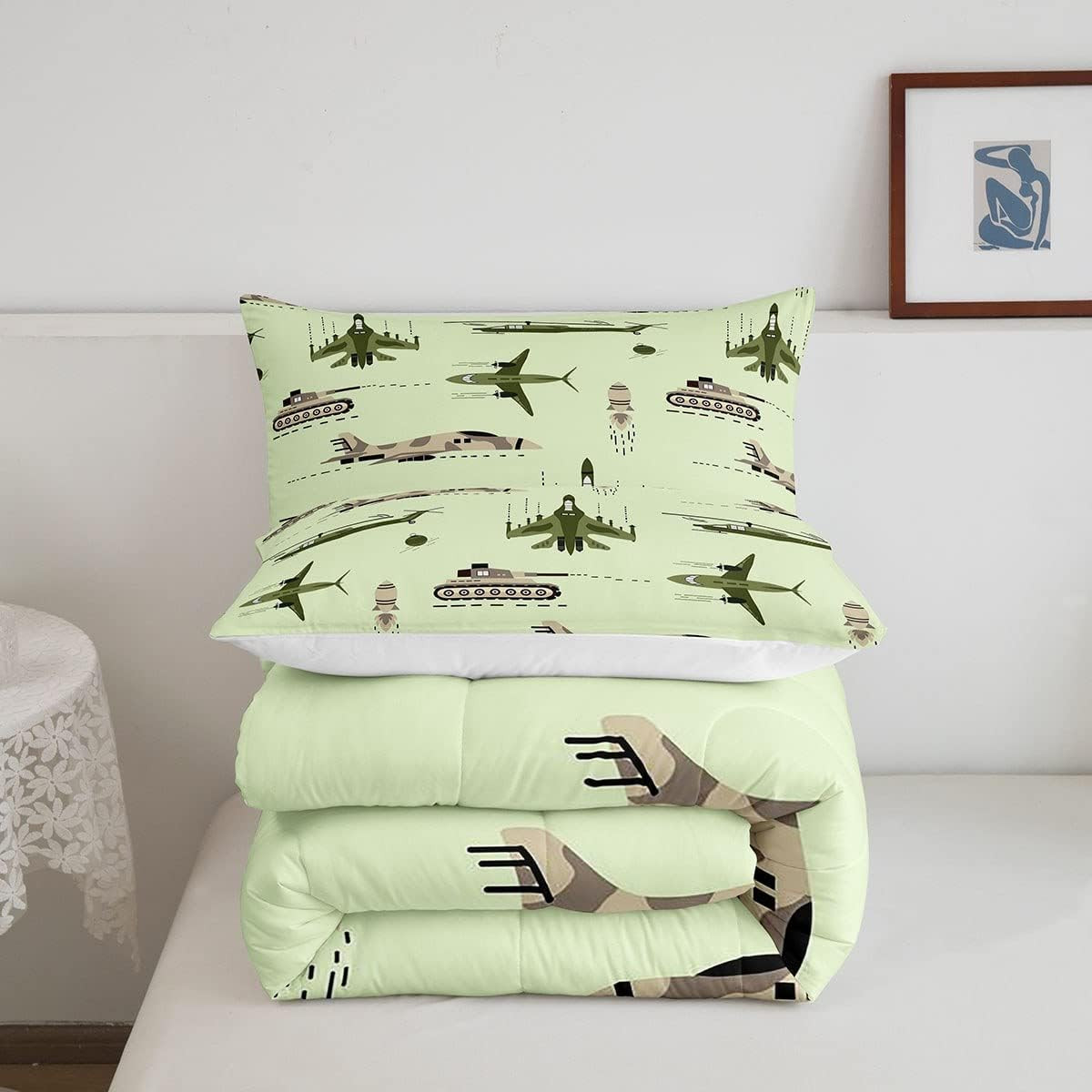 3D Army Helicopter Comforter Airplane Tank Comforter Set for Kids Boys Girls Tee gallery