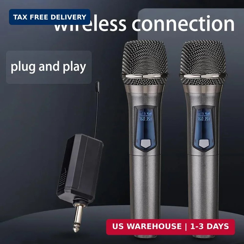 Wireless Microphone, Rechargeable Fixed Frequency Wireless Dual Microphone,Handh gallery