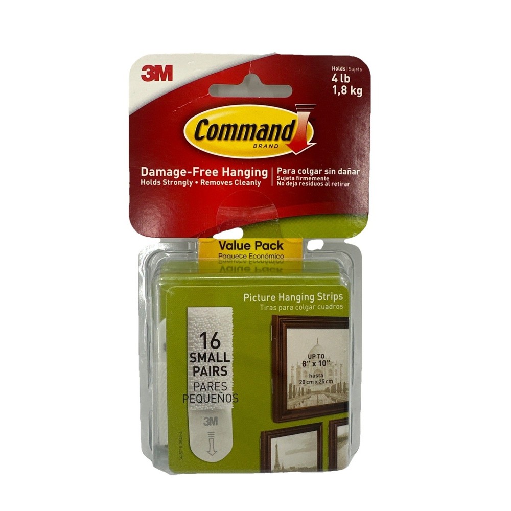 Command™ Small Picture Hanging Strips Value Pack 17205-16ES 16 Small Pairs {T}