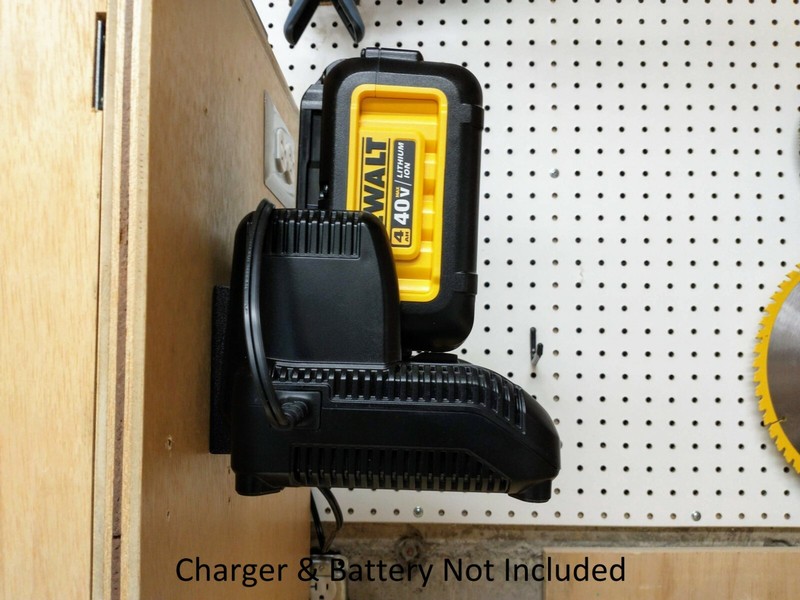 Wall Mount Holder for DeWalt DCB114 40V Charger and 40V Battery Mounts gallery