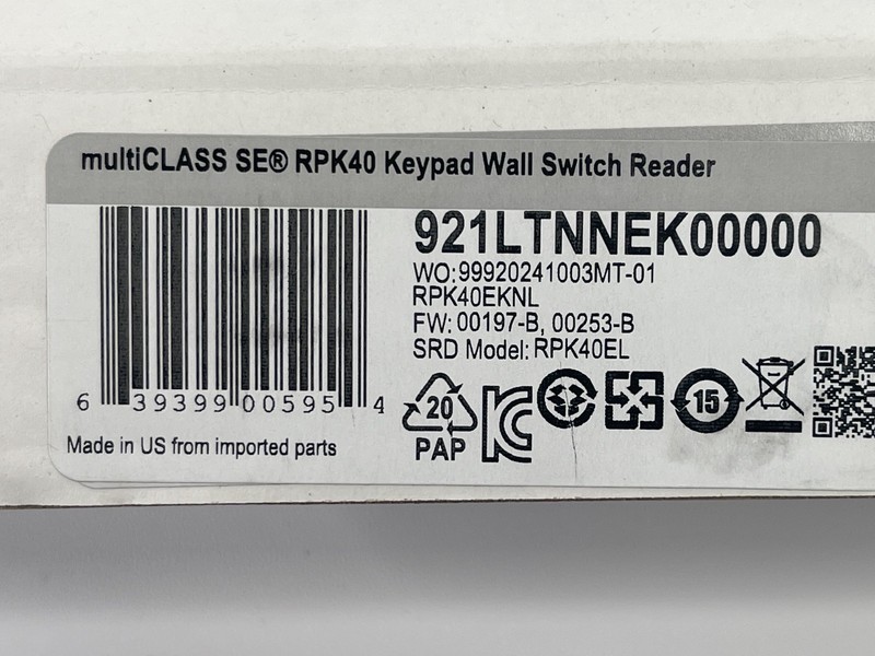 HID multiCLASS SE RPK40 Keypad Wall Switch Reader 921LTNNEK00000 Black New gallery