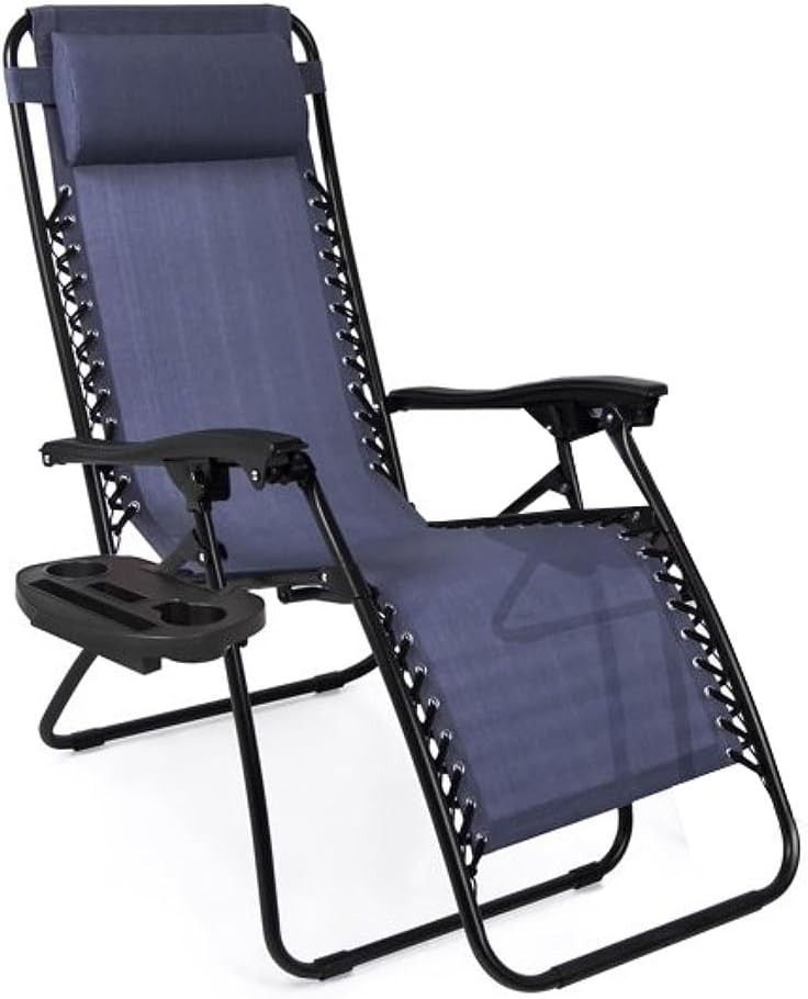 Zero Gravity Chair, Folding Outdoor Patio Lounge Recliner w/ Cup Holder gallery