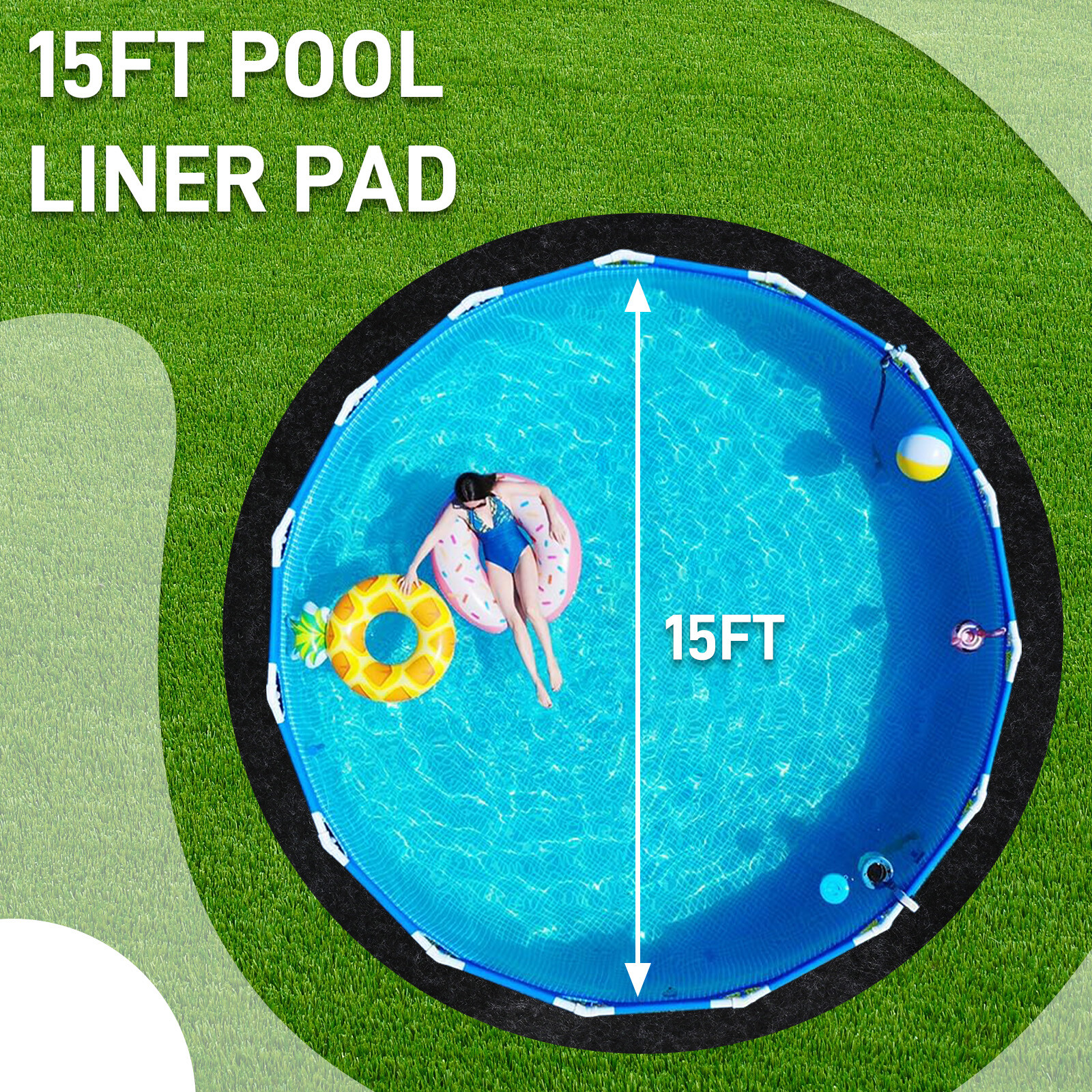 15/20 Ft Round Above-Ground Pool Liner Pad Prevent Punctures & Extend Liner Life gallery