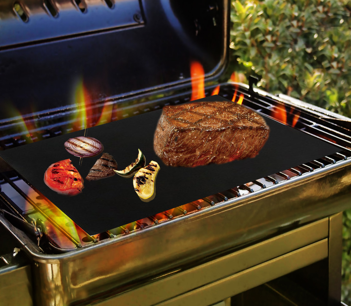 BBQ GRILL MAT set of 2 sheets, Reusable, Non-stick, Make Grilling Easy BBQ! gallery