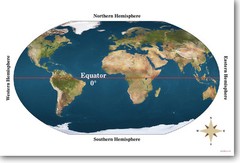 Equator – Geography World Map Classroom School – NEW POSTER