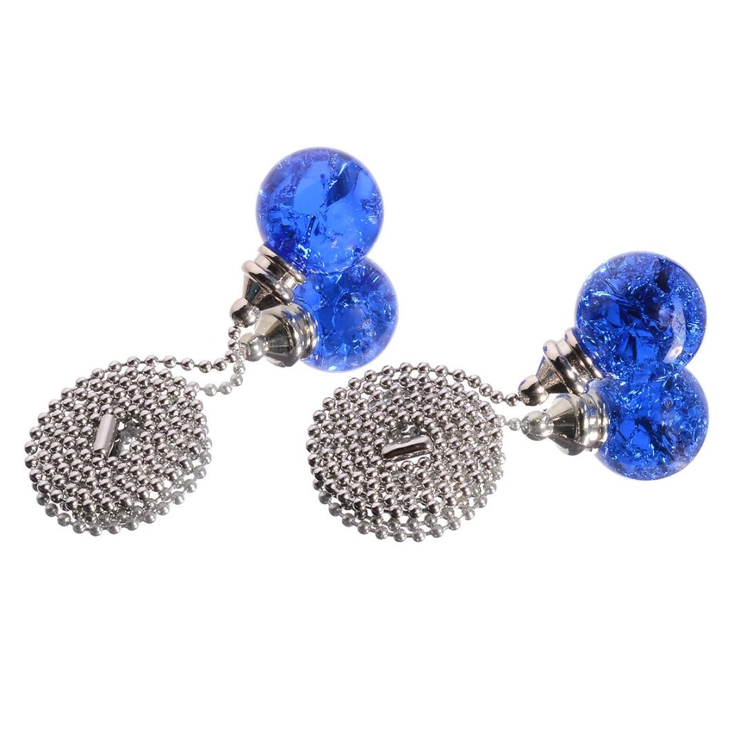 2Pcs Ceiling Fan Pull Chain 30MM Blue Crystal Ice Crack Ball Fan Pull Chain gallery