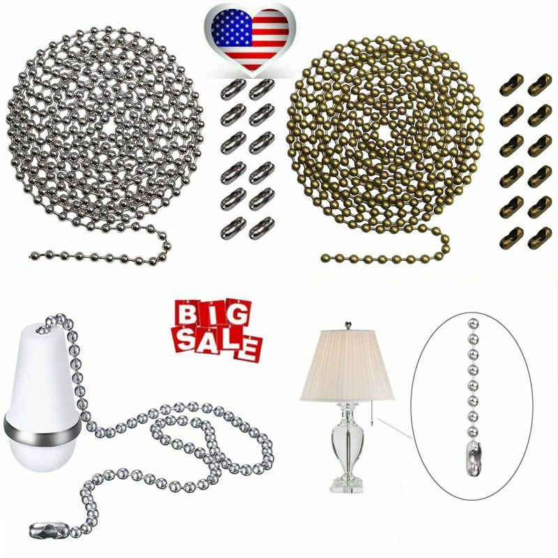10FT Beaded Pull Chain Ceiling Fan Beaded Pull Chain Extension with Connector US gallery