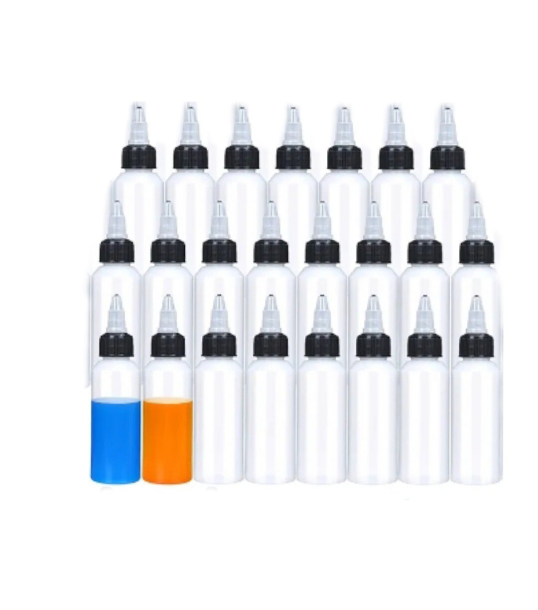 24 Pcs 2oz Squeeze Bottles With Screw Top Caps Plastic Clear Dispensing Bottles gallery