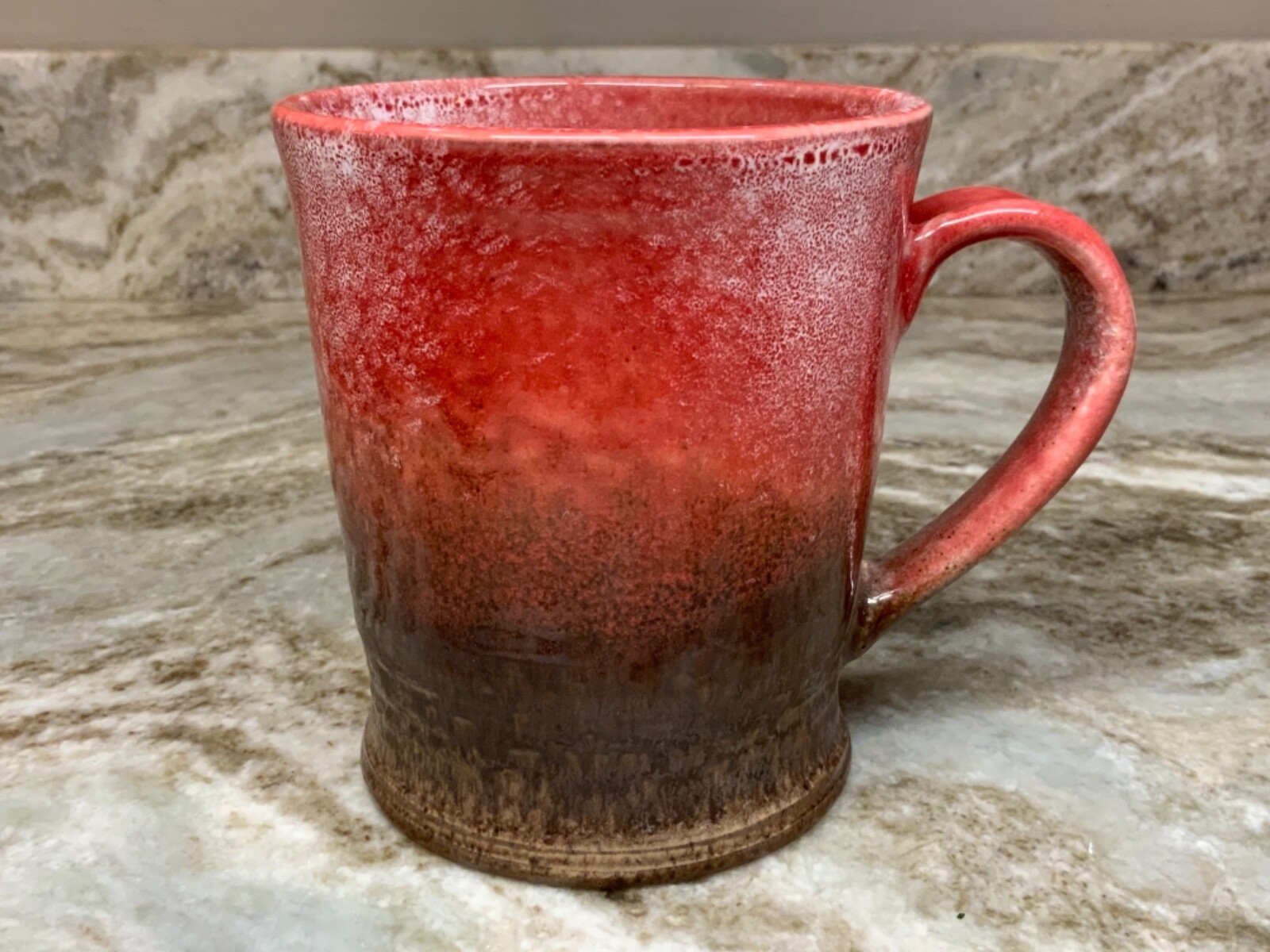 Large Coffee Mug Choose Blue, Red, Green or Gray. Stoneware Over And Back. New. gallery