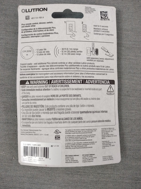 Lutron Pico Wireless Smart Remote Control - BRAND NEW PJ2-3BRL-GWH-S01 gallery