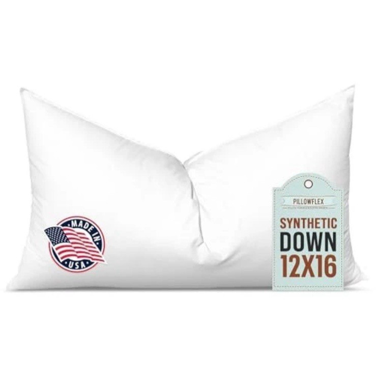Pillowflex Synthetic Down Pillow Insert 12 x 16 Down Alternative Pillow Travel gallery