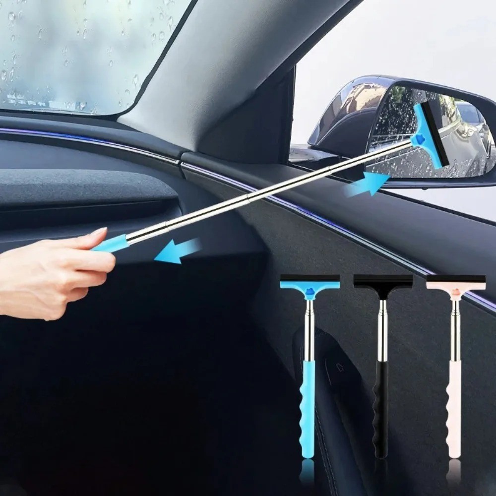 Portable Mini Telescopic Car Rearview Mirror Wiper Glass Cleaning Squeegee gallery
