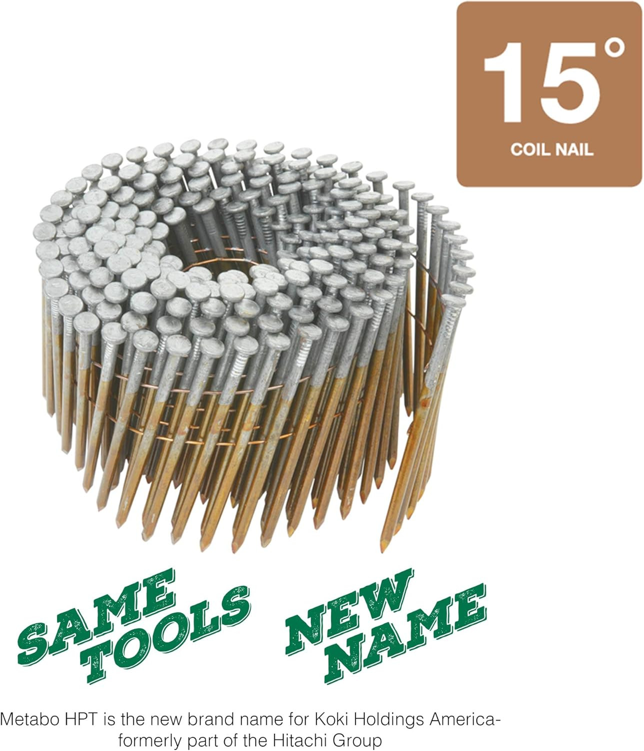 Metabo HPT 3 Inch Full round Head Wire Coil Nails | 4,000 Count | 12213HPT gallery