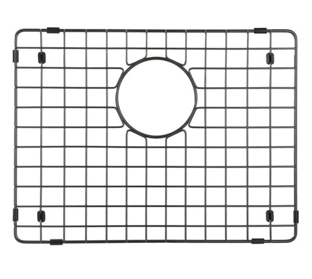 StarStar Kitchen Sink Bottom Grid Protector 18"x15" Rear Drain Matte Black SS