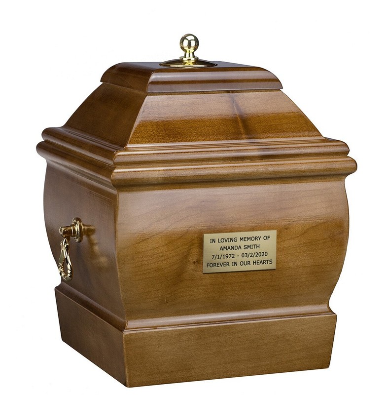Solid Wood Casket Funeral Ashes Urn for Adult Cremation Urn Memorial gallery