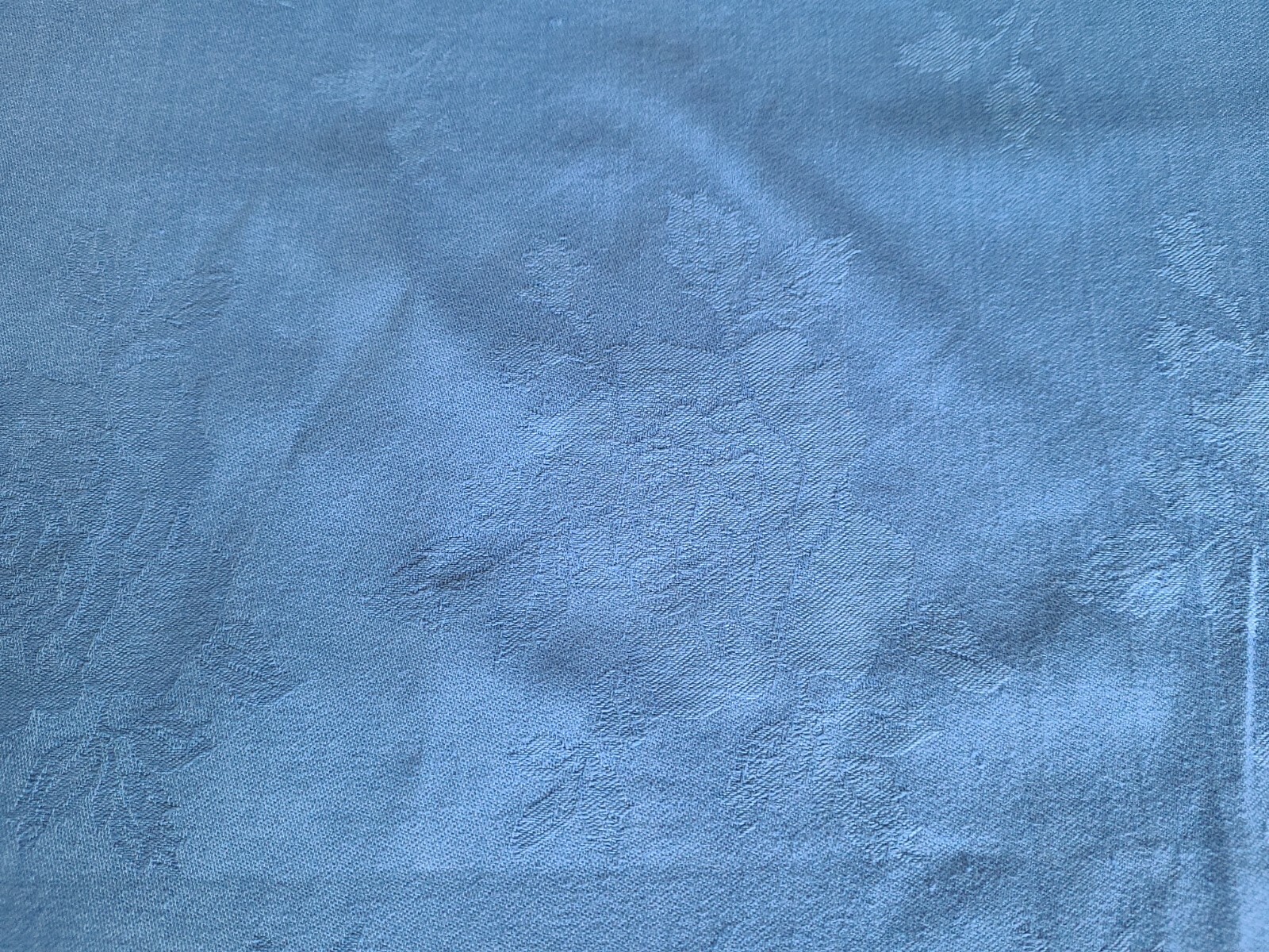 Roses Medium Cadet Blue Cotton Damask Tablecloth 60" Square Artex 100% Cotton gallery