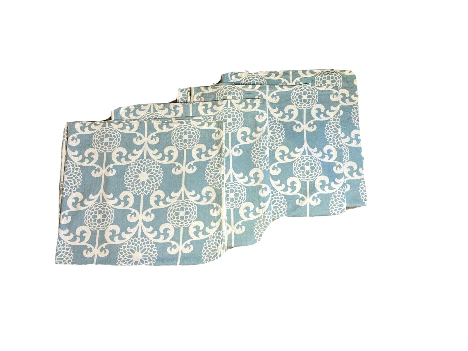 Custom 4 Set Waverly Discontinued Fun Floret Curtains Panels 94 Spa Blue Pattern gallery