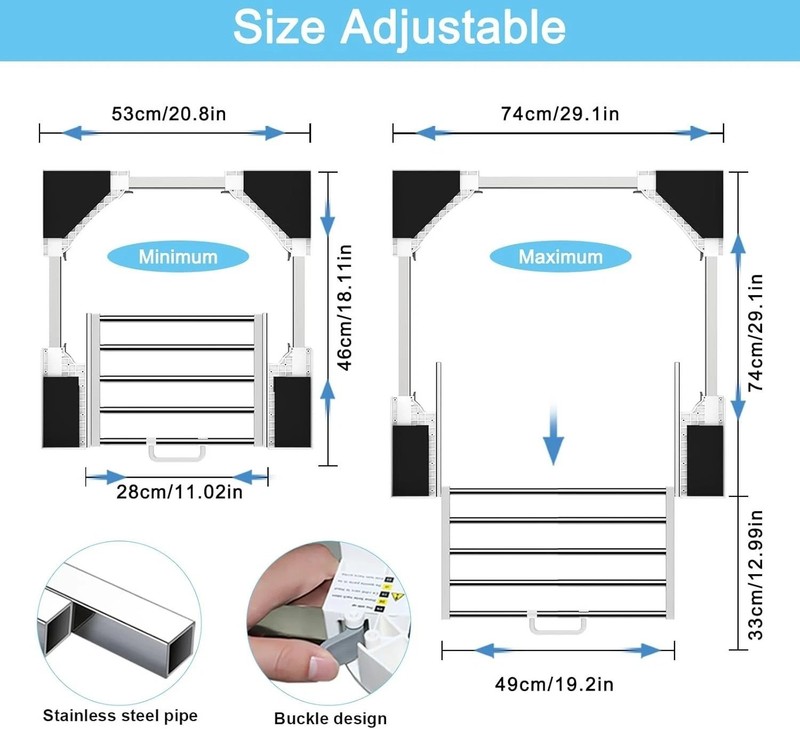 Adjustable 29" Stacking Kit for Washer Dryer, Pull-Out Rack gallery