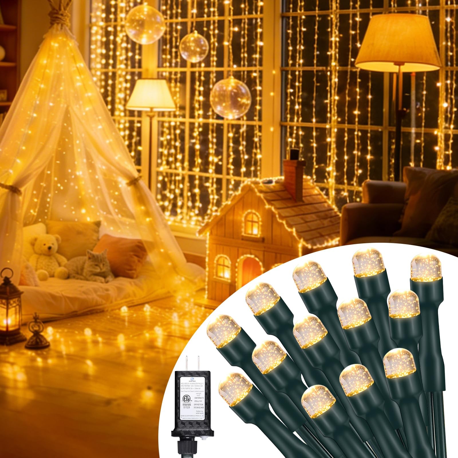 100 LED Fairy Lights 33 ft LED Twinkle Lights 8 Modes Plug-in with Memory Fun... gallery