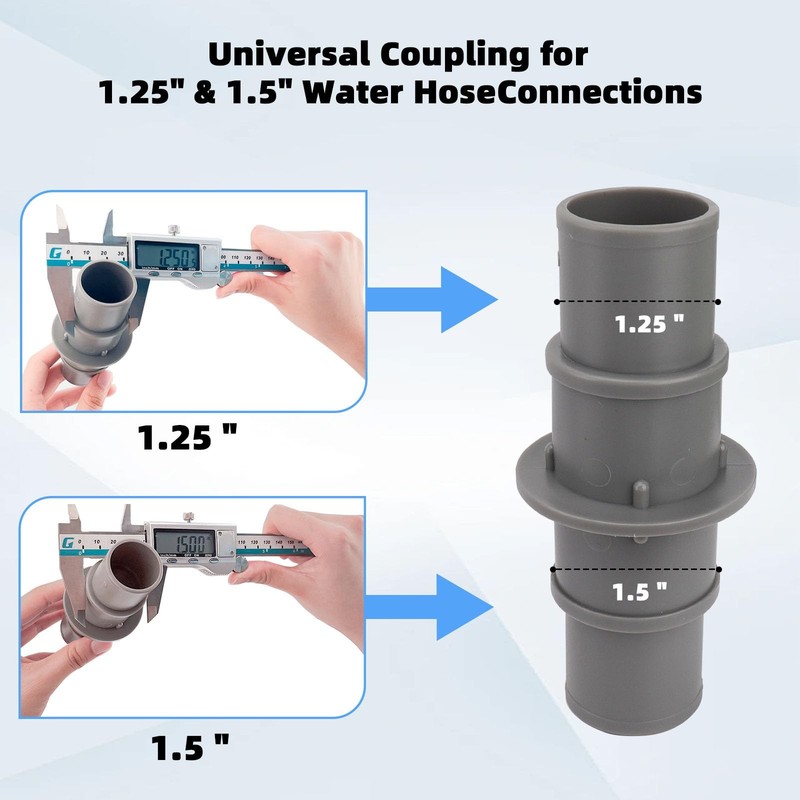 Pool Hose Adapter Connector Coupling 1-1/4" or 1-1/2" for Swimming Pool Vacuu... gallery