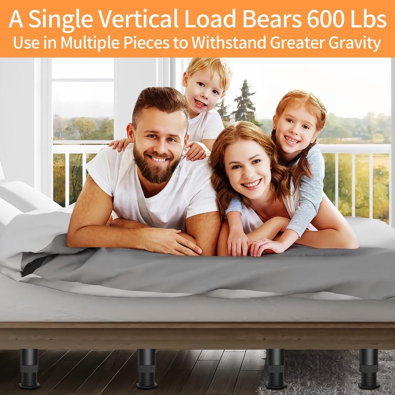 8PCS Adjustable Bed Support Legs Frame Support Legs for King Queen Bed Slats, He gallery