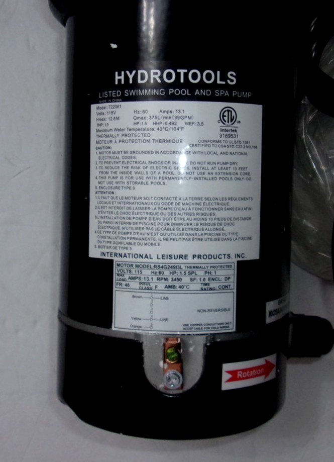 HydroTools 722061 Hydro-Flo Pump- 1.5 HP- Single Speed Vertical Discharge gallery