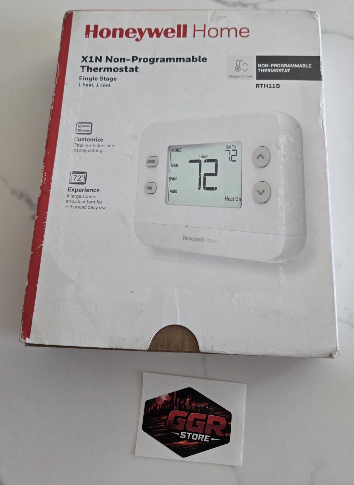 Honeywell Home X1N One-Stage Non-Programmable Thermostat Backlit Display RTH11B gallery