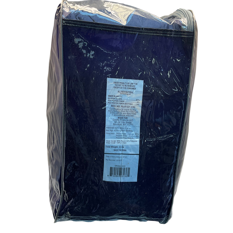 Gravity Cooling Weighted Blanket (Queen/King - 90" x 90" - 35lbs) in Navy gallery