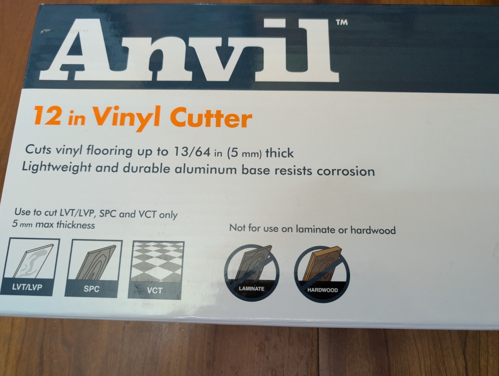 Anvil Vinyl Tile Cutter, 12 Inch Heavy Duty Steel Blade, Die-Cast Aluminum Base gallery