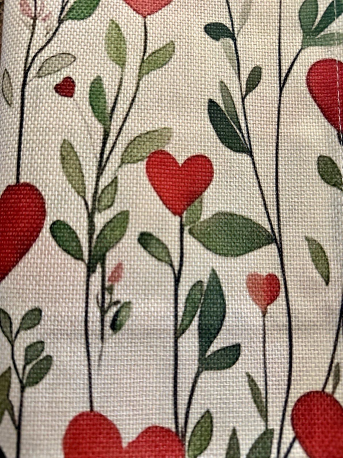 Valentine Heart Table Runner Vines & Hearts 13" x 48" or 13"x72" You Choose gallery
