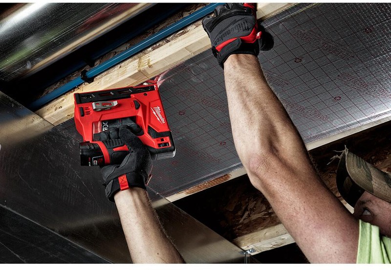 Milwaukee Crown Stapler M12 12-Volt Lithium-Ion Cordless 3/8 in. Tool Only gallery